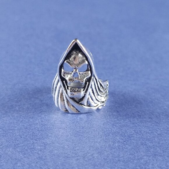 💀 Gothic Close Up Skulled Grim Reaper  Heavy Metal Ring (Size 10.5) - Picture 3 of 4